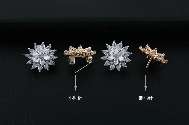 Double-Layer Crystal Sunflower Brooch for Women — feature 3