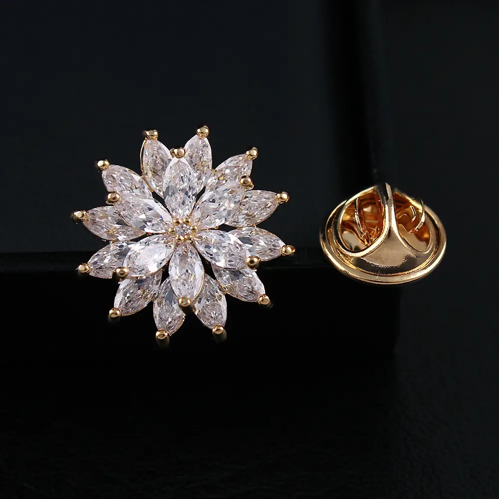 Double-Layer Crystal Sunflower Brooch for Women - Image 2