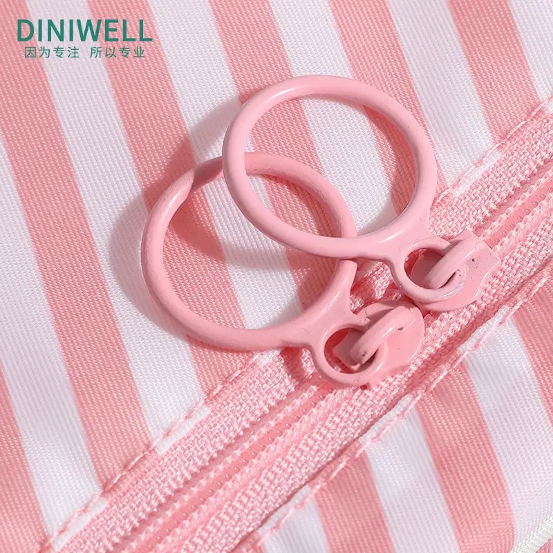 Pink Divided Travel Cosmetics Bag with Socks Organizer - Image 11