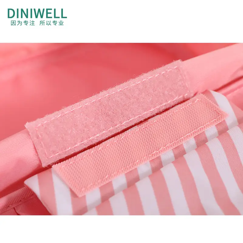 Pink Divided Travel Cosmetics Bag with Socks Organizer - Image 12