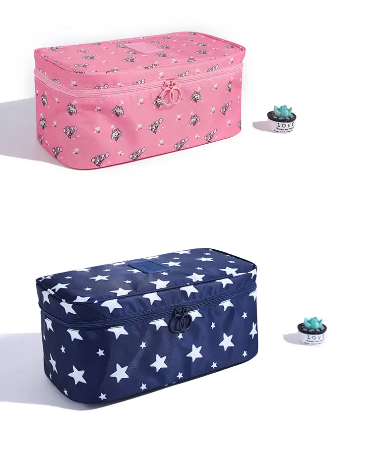 Pink Divided Travel Cosmetics Bag with Socks Organizer — feature 20