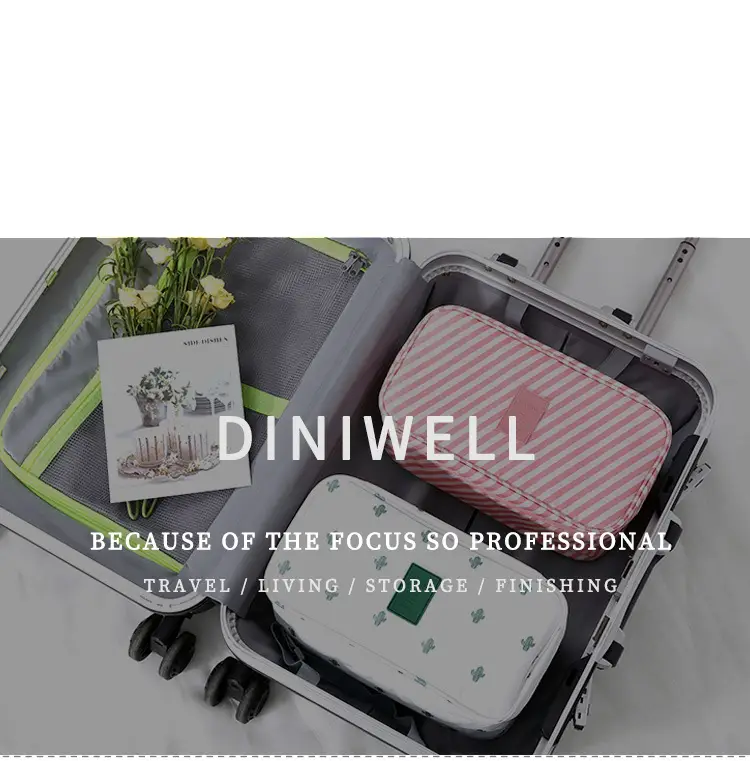 Pink Divided Travel Cosmetics Bag with Socks Organizer — feature 27