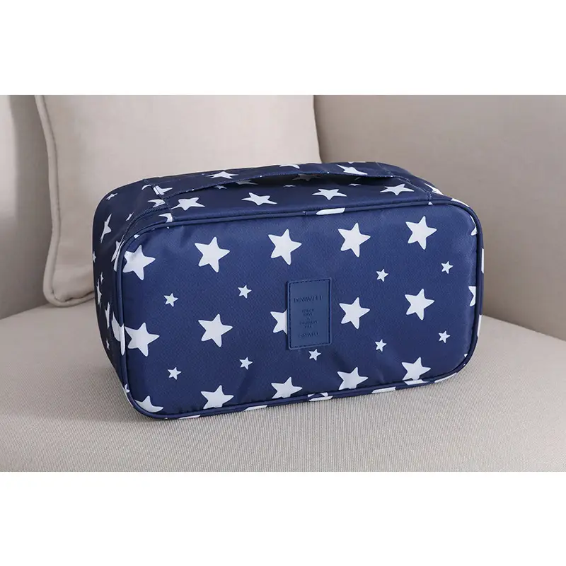 Pink Divided Travel Cosmetics Bag with Socks Organizer - Image 6