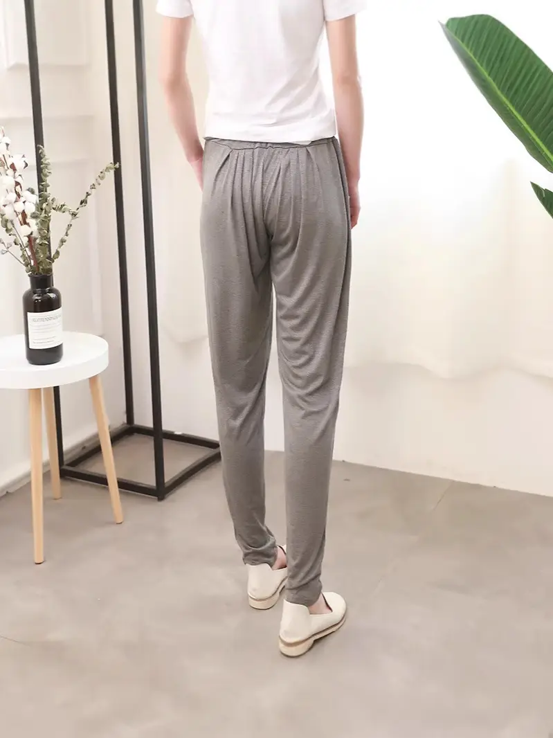 Women's Black Modal Harem Pants Slim Casual Wear - Image 7