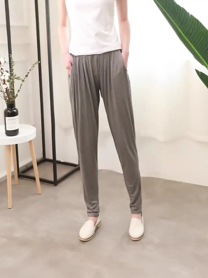 Women's Black Modal Harem Pants Slim Casual Wear - Image 8