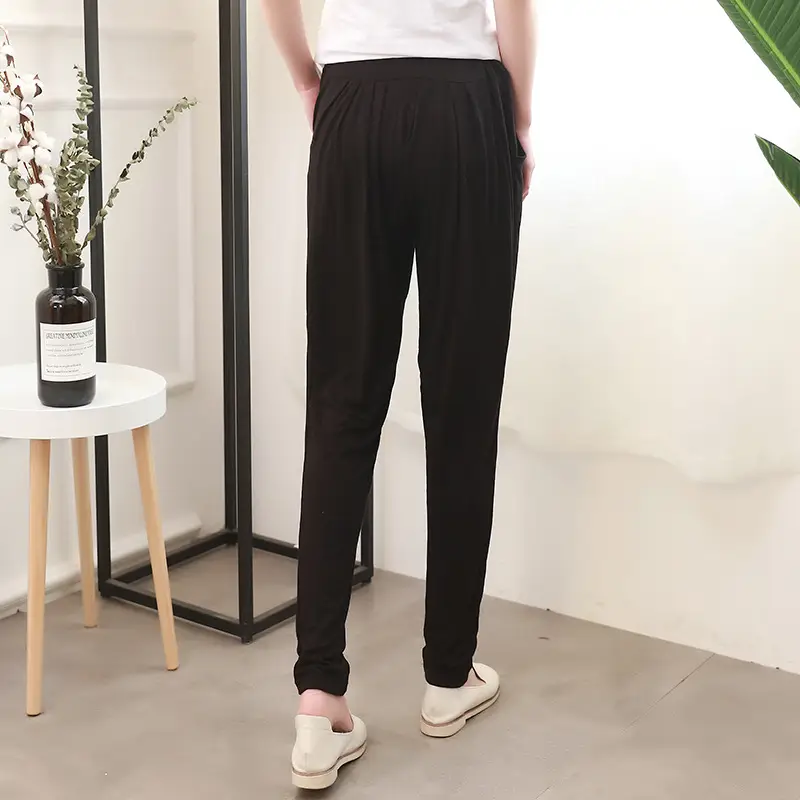 Women's Black Modal Harem Pants Slim Casual Wear — feature 15