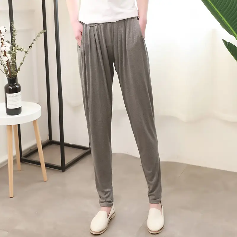 Women's Black Modal Harem Pants Slim Casual Wear — feature 21