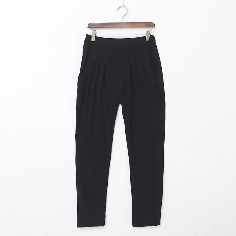 Women's Black Modal Harem Pants Slim Casual Wear — feature 24