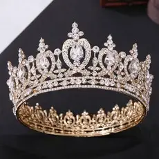 New Rhinestone Bridal Jewelry Set Three-Piece Wedding Crown Necklace Headdress Set — feature 3