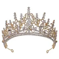 New Rhinestone Bridal Jewelry Set Three-Piece Wedding Crown Necklace Headdress Set — feature 8