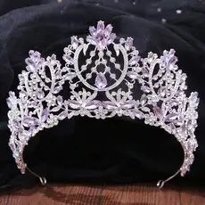 New Rhinestone Bridal Jewelry Set Three-Piece Wedding Crown Necklace Headdress Set — feature 9