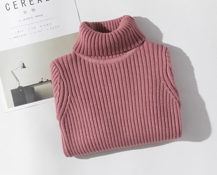 Pink Turtleneck Sweater for Girls Medium Large — feature 10