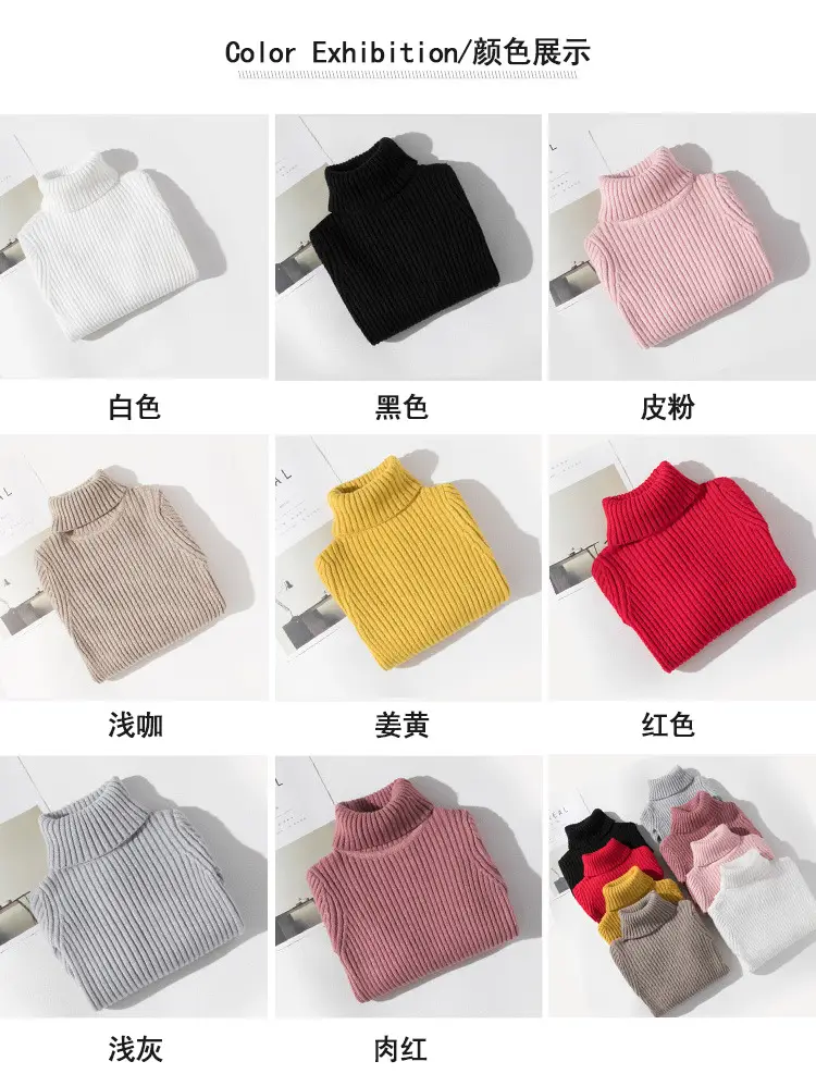 Pink Turtleneck Sweater for Girls Medium Large — feature 3