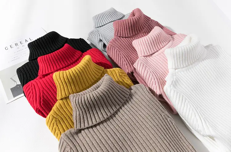 Pink Turtleneck Sweater for Girls Medium Large — feature 4