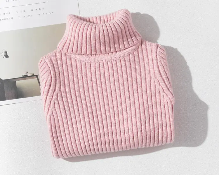 Pink Turtleneck Sweater for Girls Medium Large — feature 6