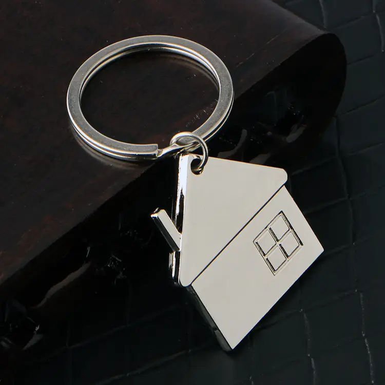 Manufacturer Wholesale Keychain Personalized Simulation Metal House Keychain Pendant Gift Can Laser Logo