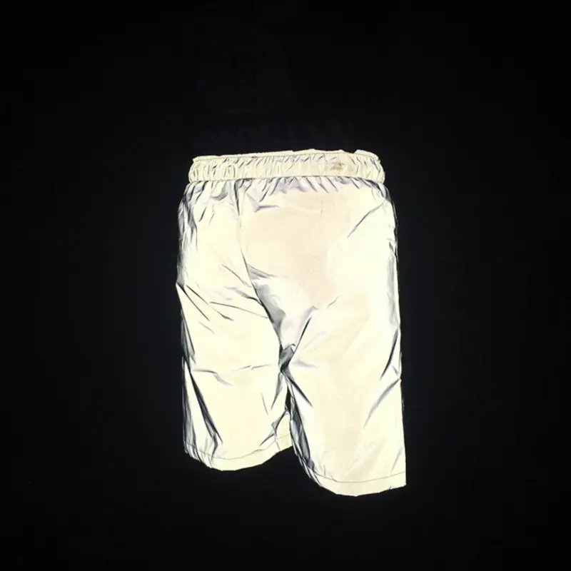 White Reflective Night Running Shorts for Men Women Large - Image 4