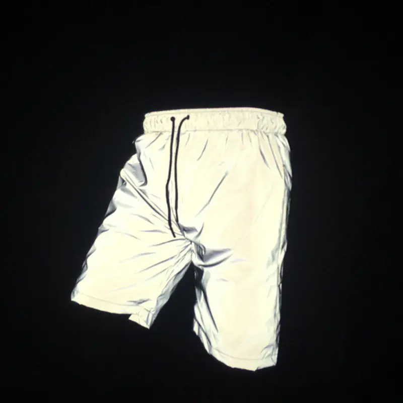 White Reflective Night Running Shorts for Men Women Large - Image 5
