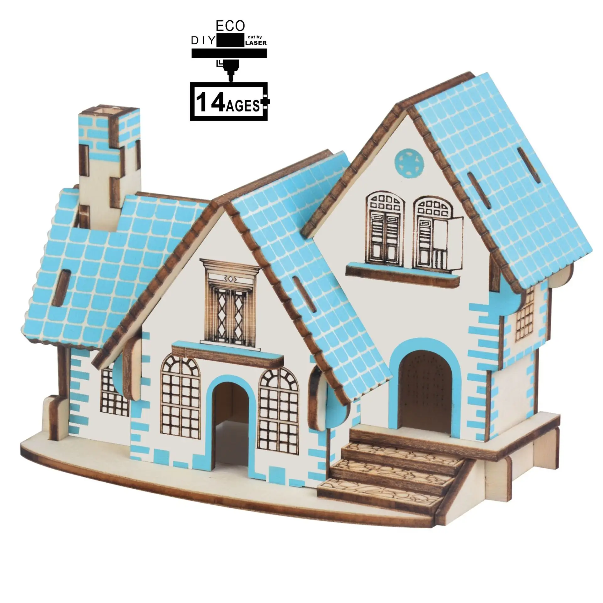 3D Wooden Puzzle Toy House for Kids Educational Assembly - Image 5