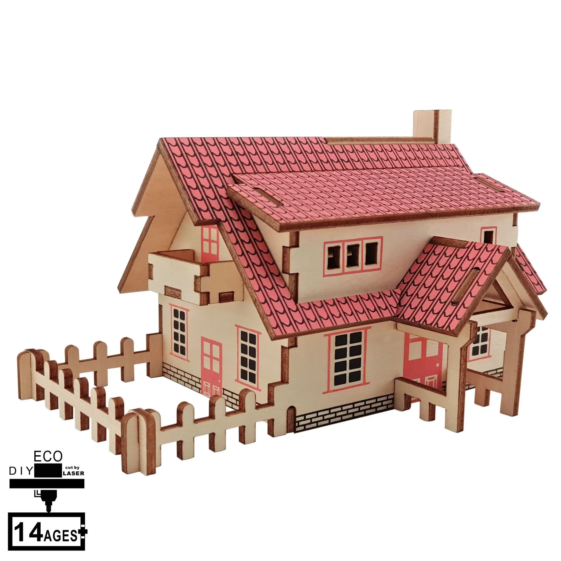 3D Wooden Puzzle Toy House for Kids Educational Assembly - Image 2