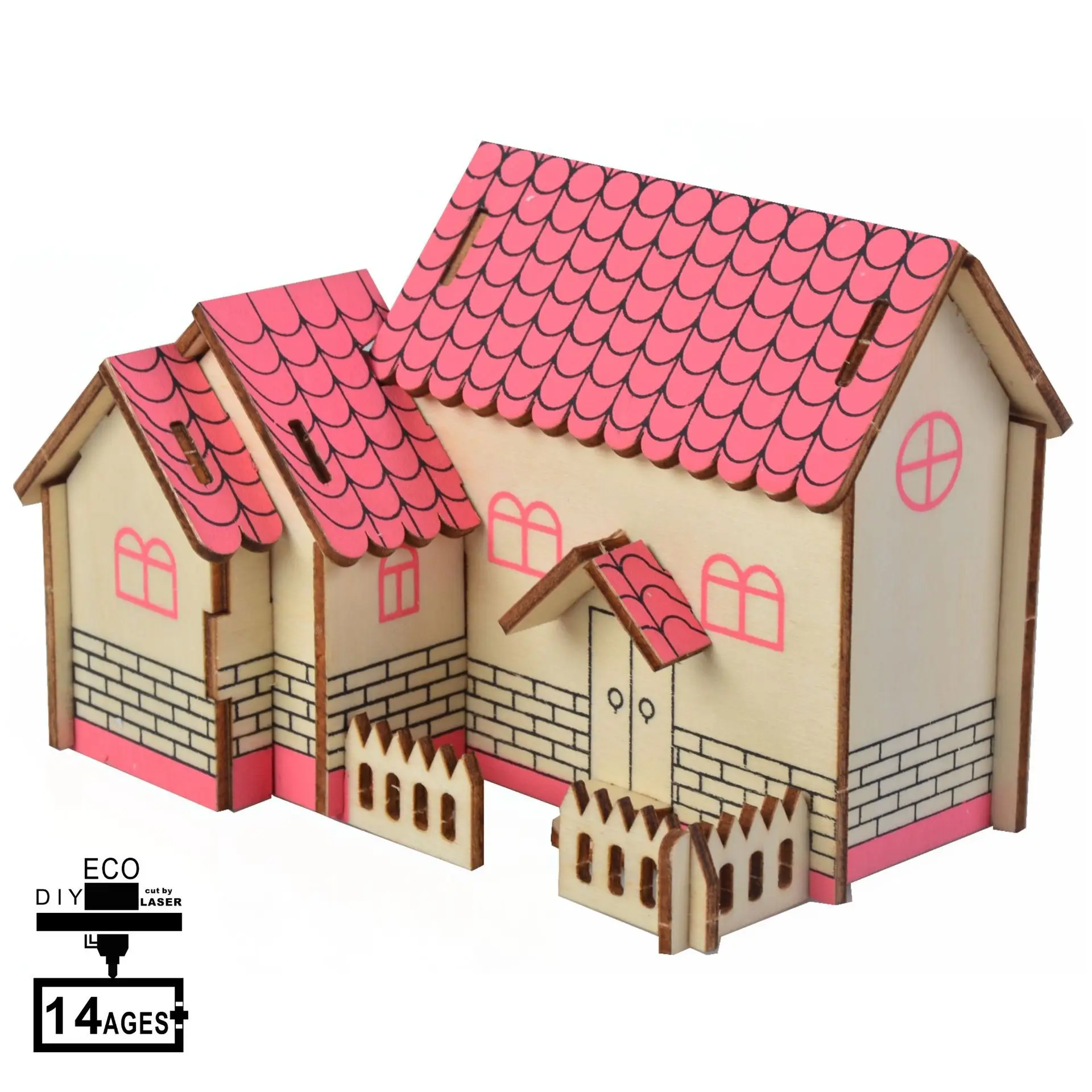 3D Wooden Puzzle Toy House for Kids Educational Assembly - Image 3
