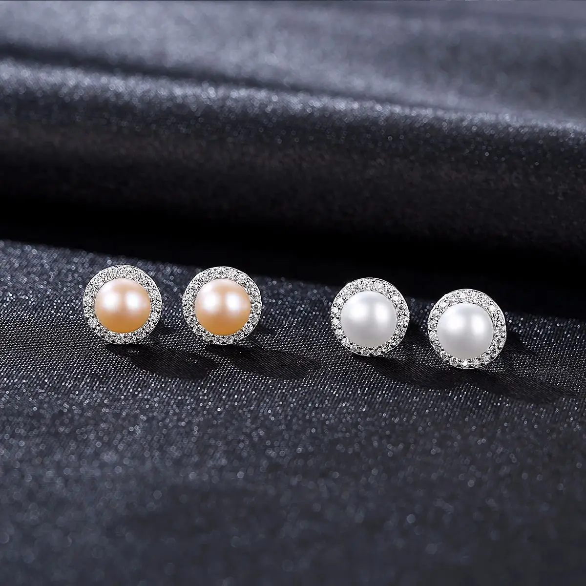 Korean Freshwater Pearl Disc Earrings 925 Silver - Image 5