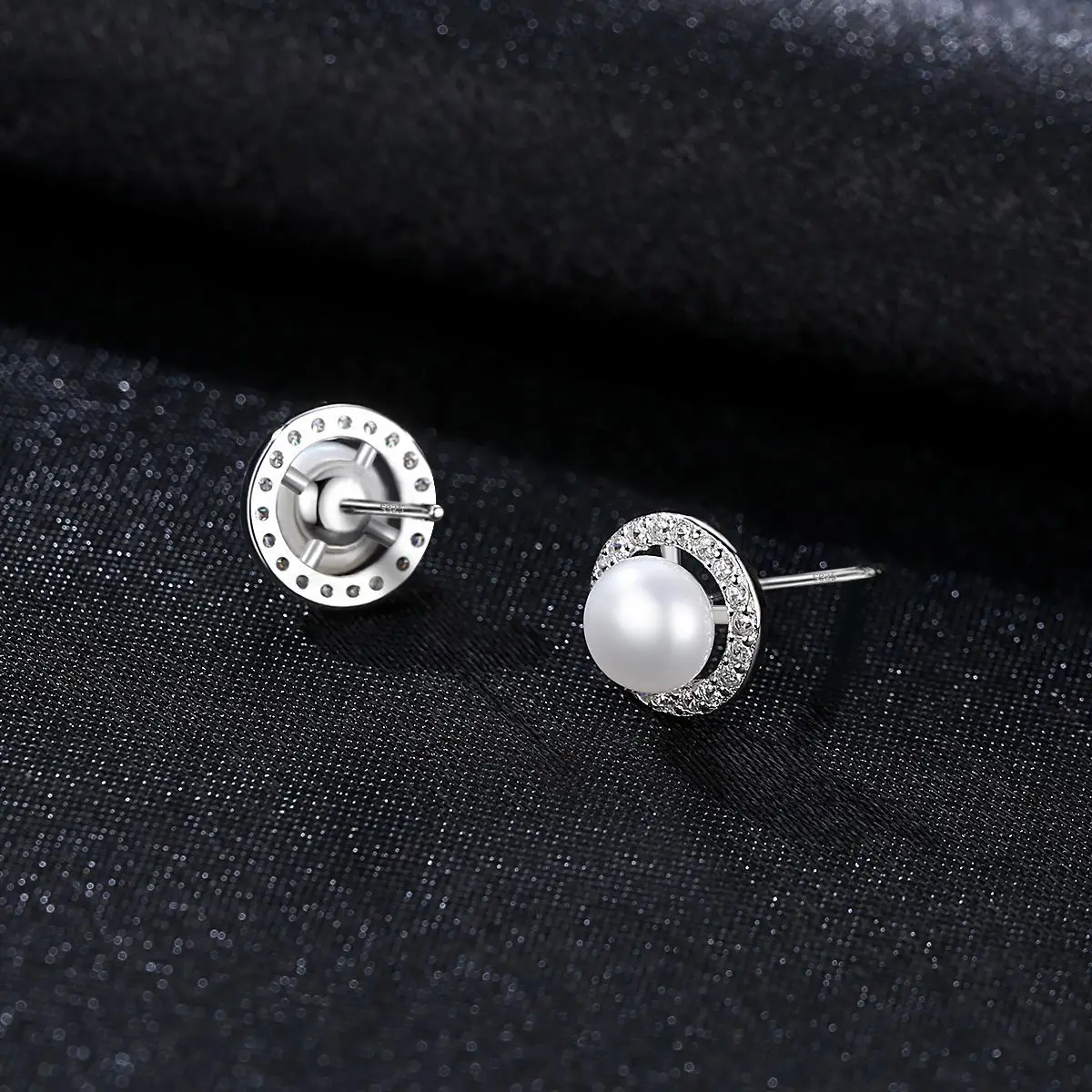Korean Freshwater Pearl Disc Earrings 925 Silver - Image 6