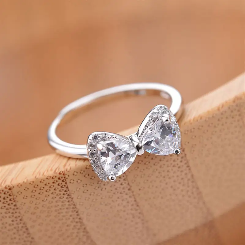 Elegant Bow Crystal Ring for Women Rose Gold - Image 4