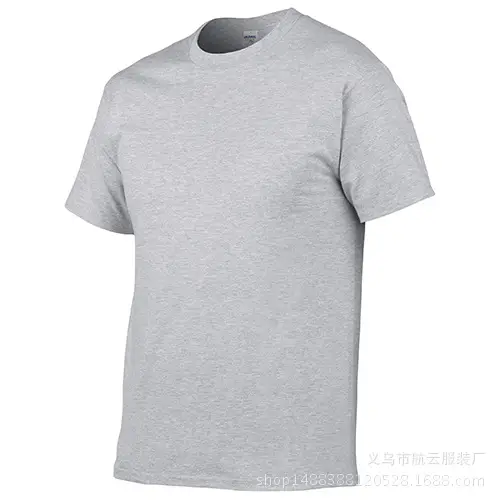 Gray Cotton Round Neck T-Shirt 150g - Image 5