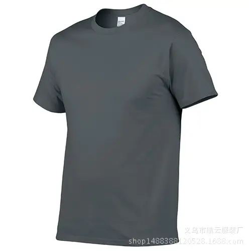 Gray Cotton Round Neck T-Shirt 150g - Image 8