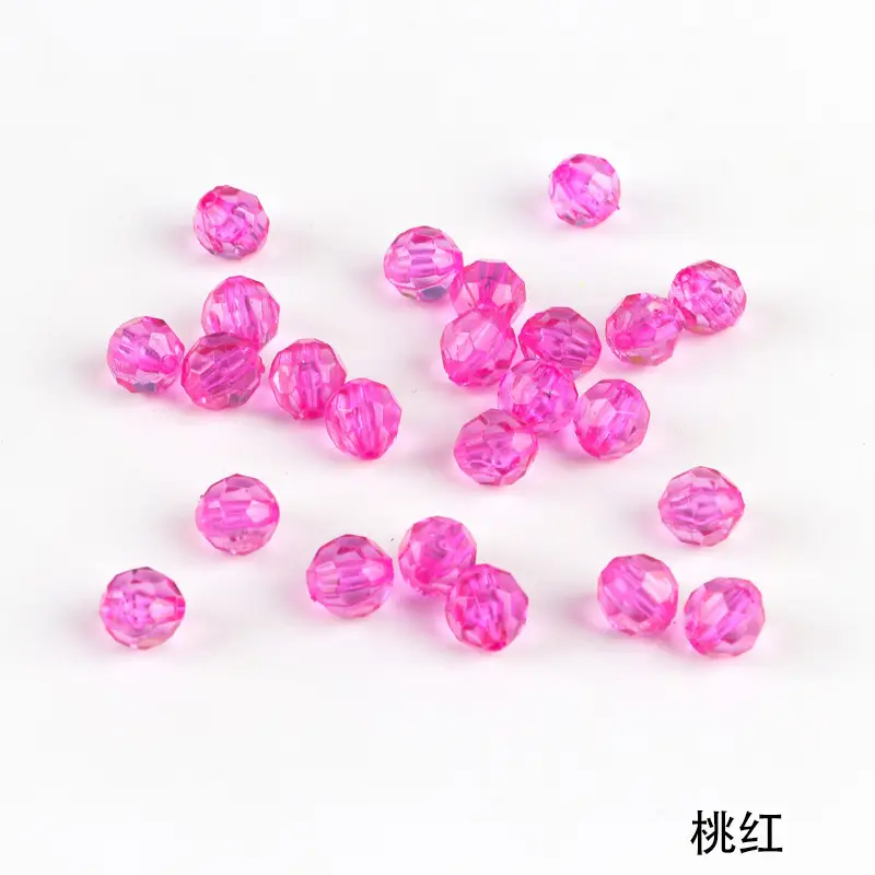 8mm Acrylic Transparent Corner Beads Loose Green - Image 10