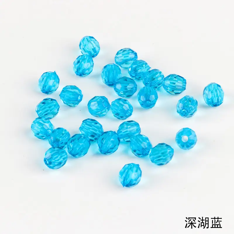 8mm Acrylic Transparent Corner Beads Loose Green - Image 11