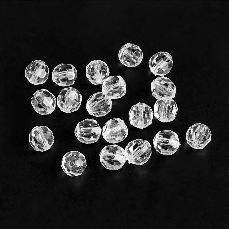 8mm Acrylic Transparent Corner Beads Loose Green - Image 12