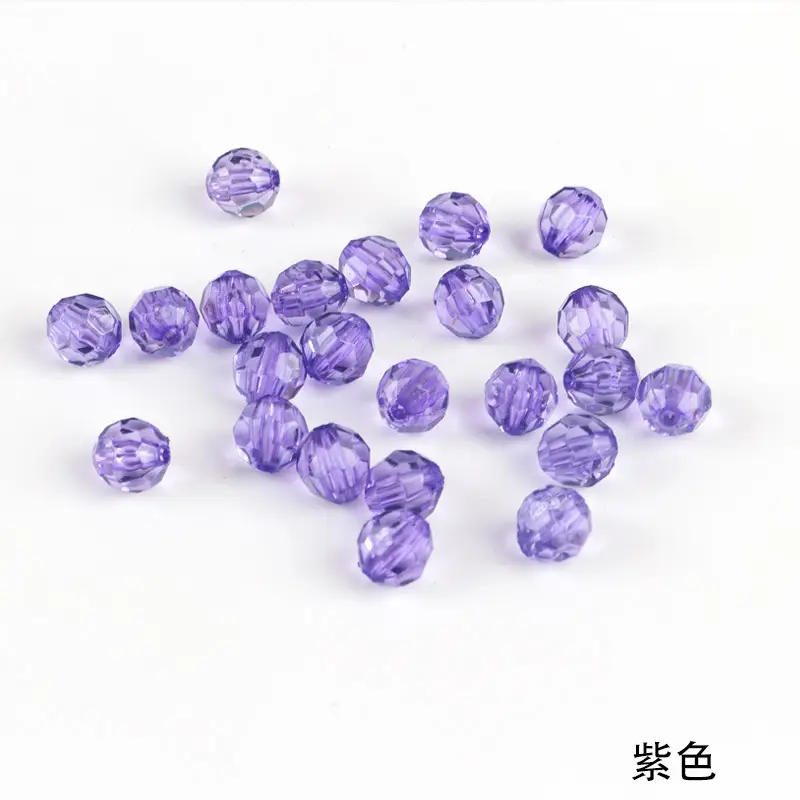 8mm Acrylic Transparent Corner Beads Loose Green - Image 2