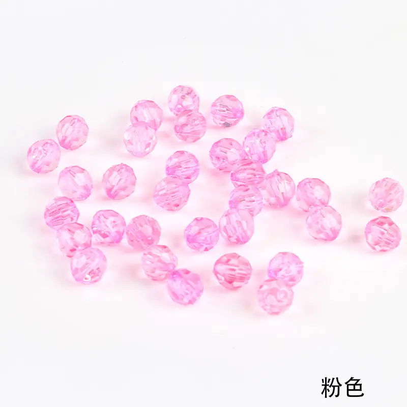8mm Acrylic Transparent Corner Beads Loose Green - Image 5