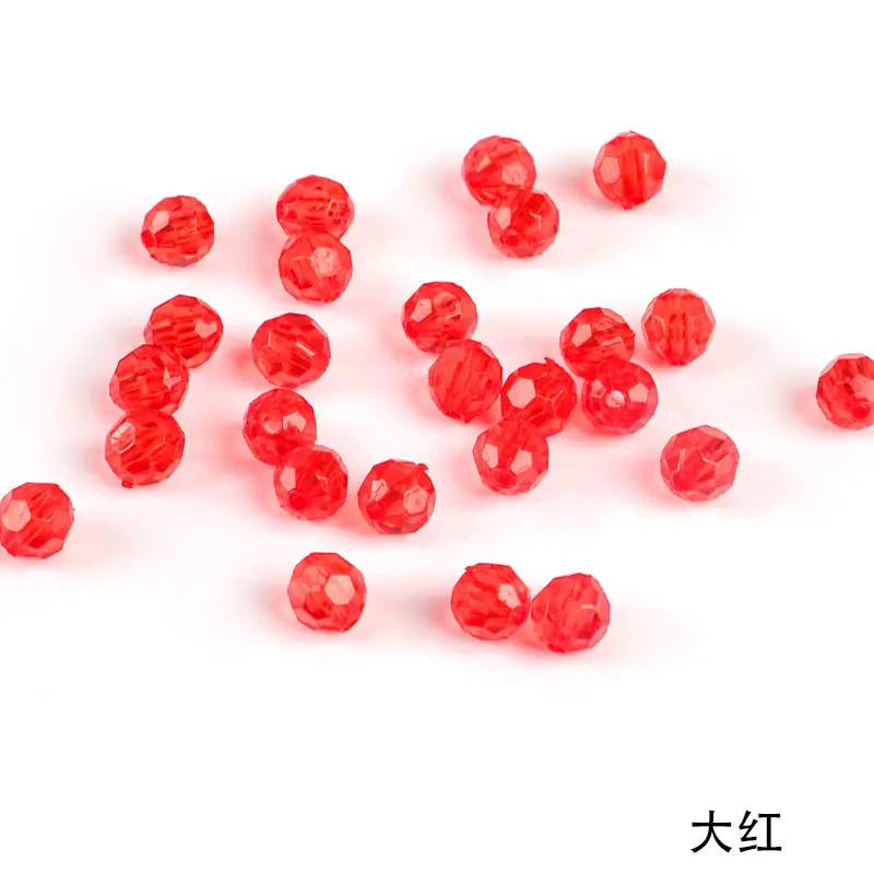 8mm Acrylic Transparent Corner Beads Loose Green - Image 6