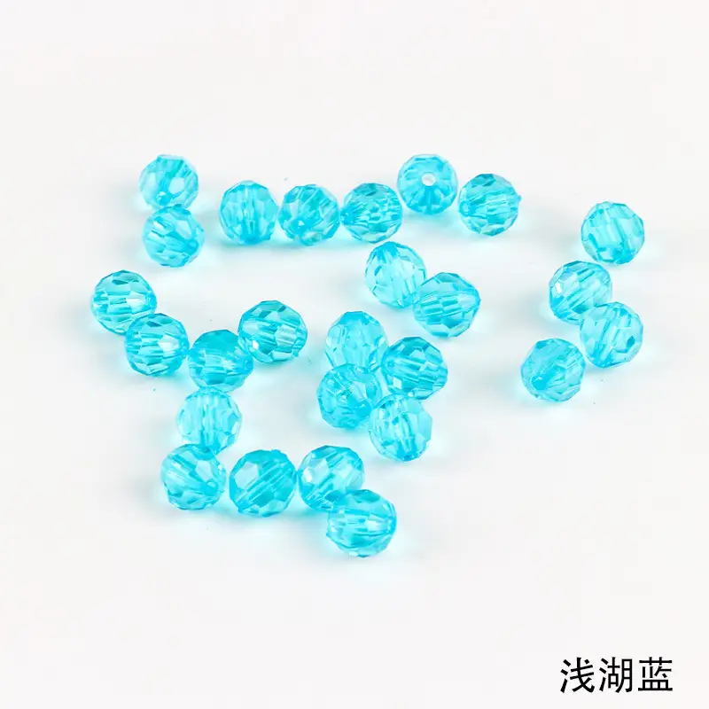 8mm Acrylic Transparent Corner Beads Loose Green - Image 7