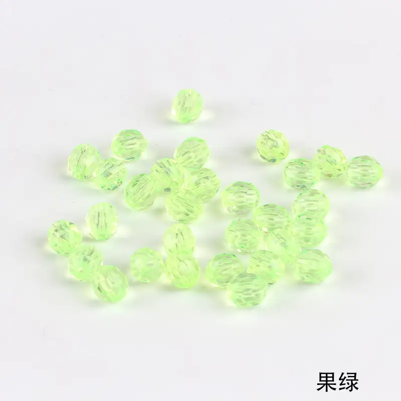 8mm Acrylic Transparent Corner Beads Loose Green - Image 9