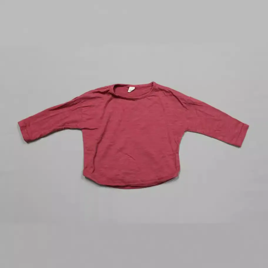 Girls Long Sleeve Cotton Top Red - Image 6