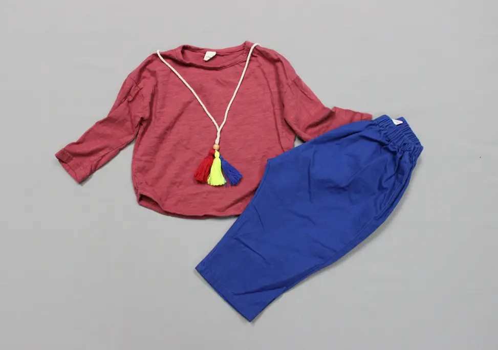 Girls Long Sleeve Cotton Top Red — feature 11