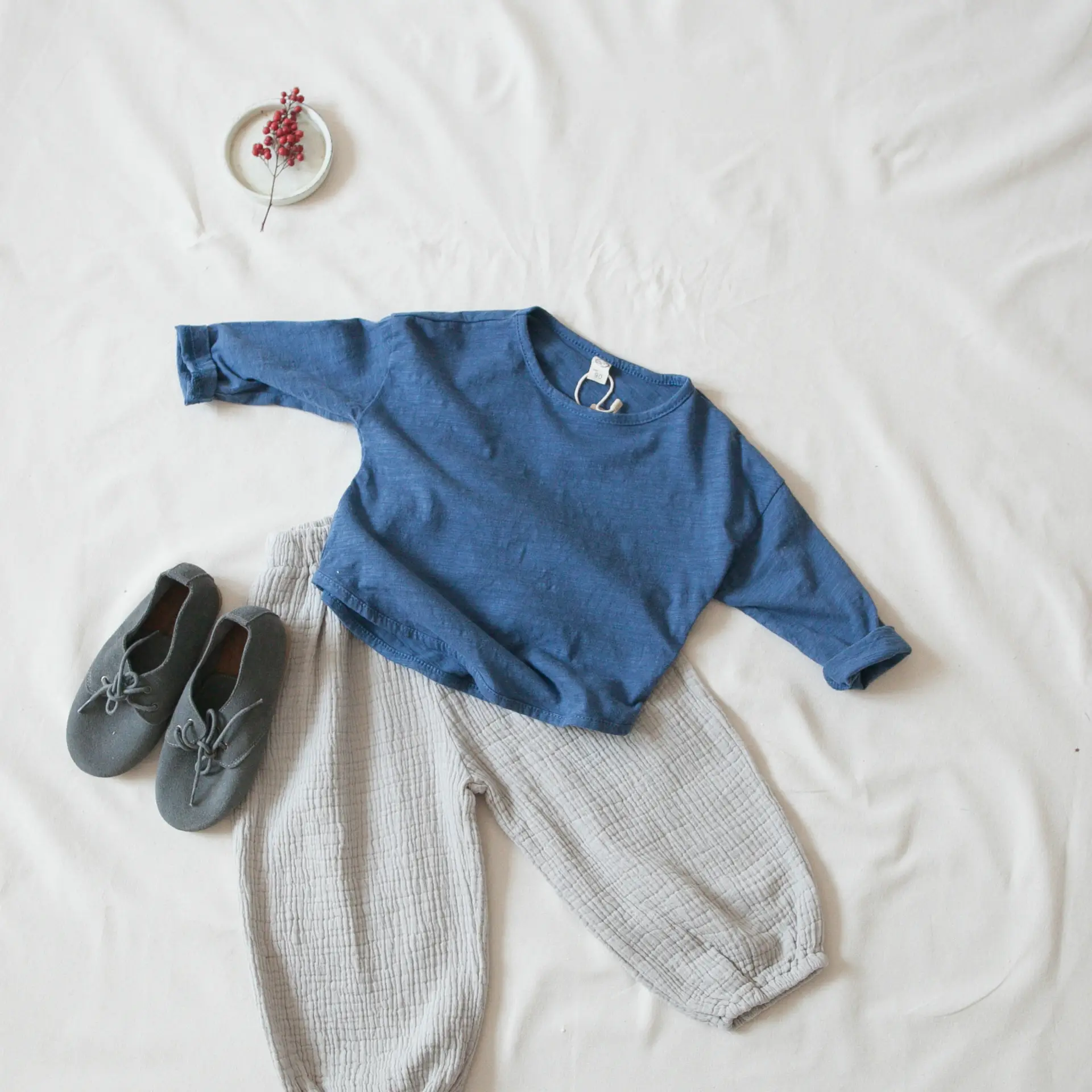 Girls Long Sleeve Cotton Top Red — feature 12
