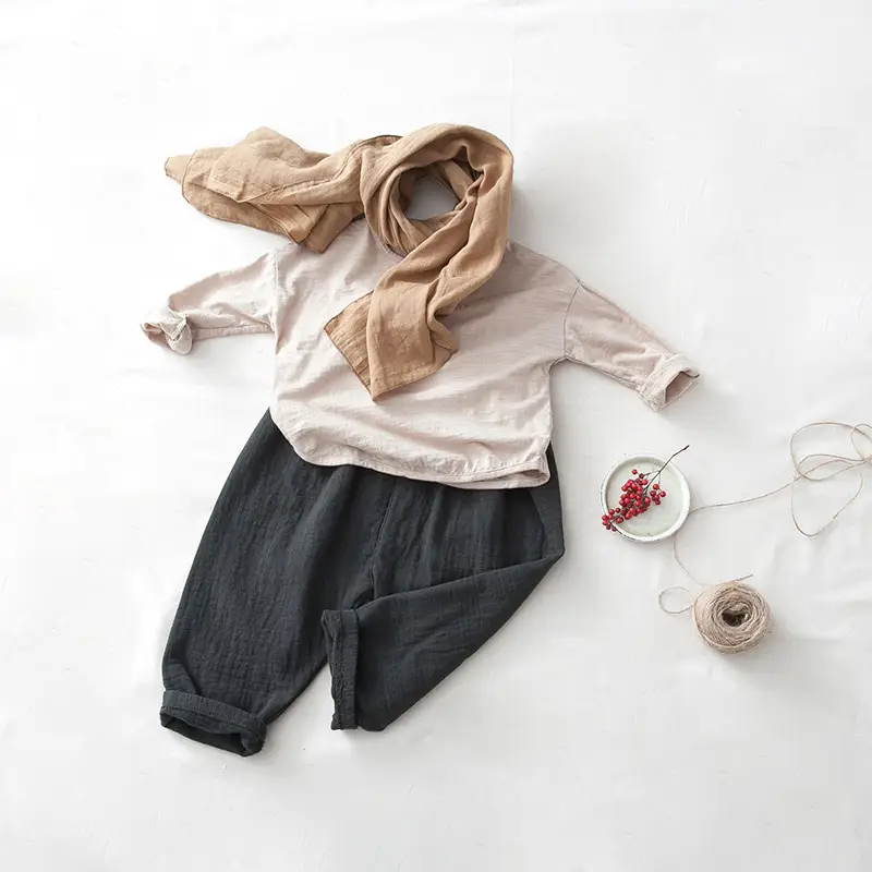 Girls Long Sleeve Cotton Top Red — feature 13
