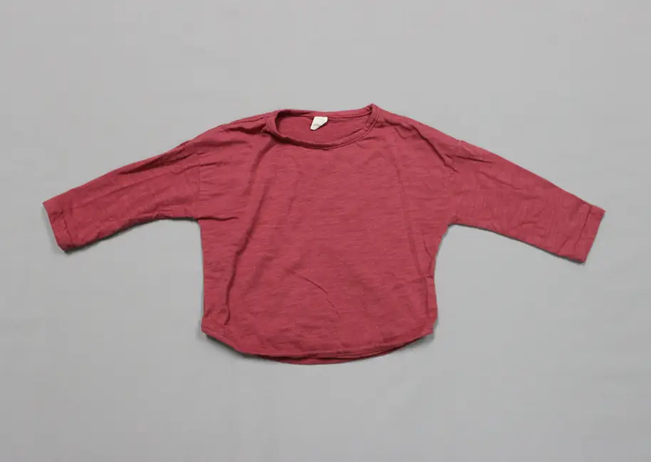 Girls Long Sleeve Cotton Top Red — feature 7