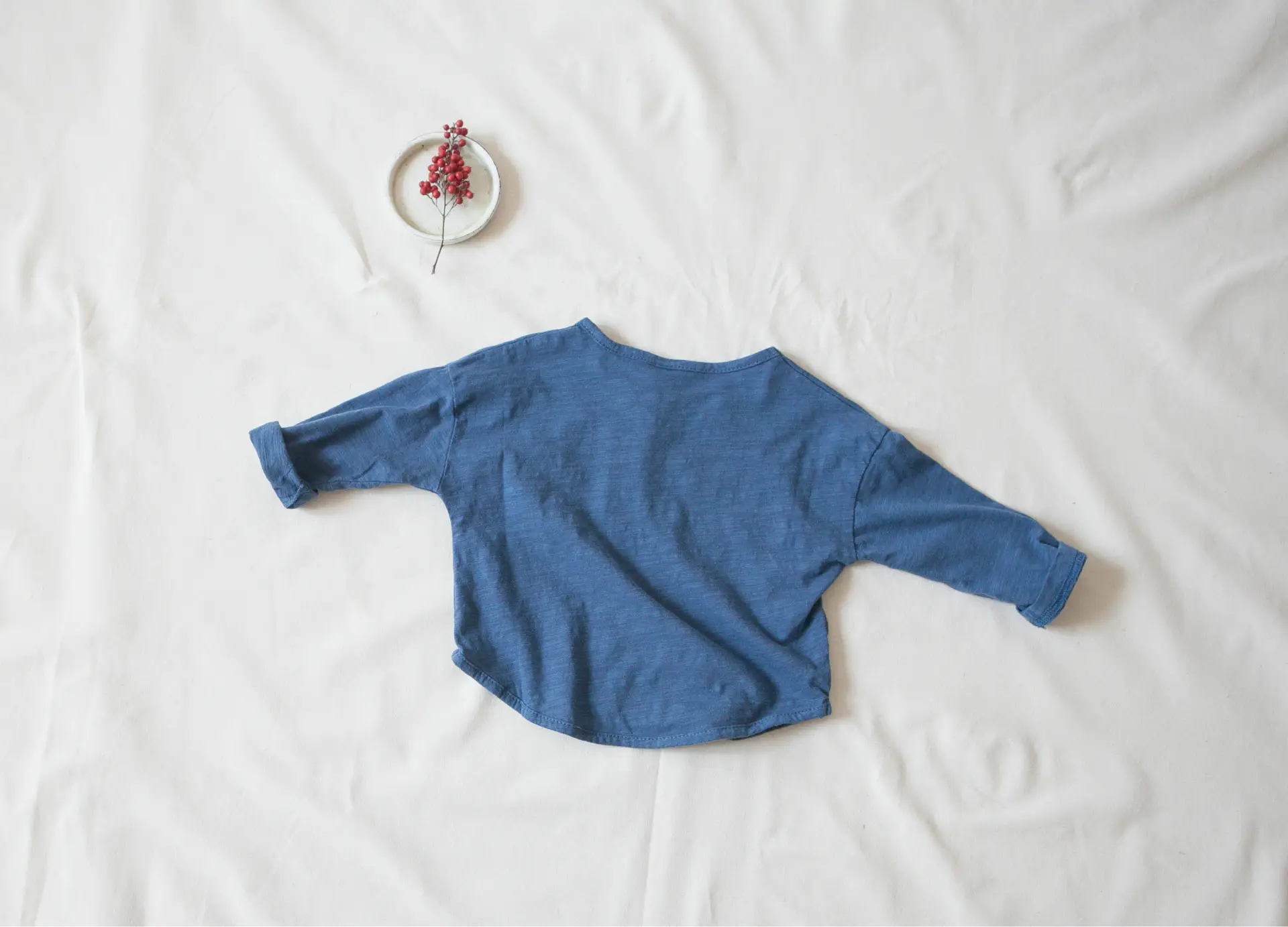 Girls Long Sleeve Cotton Top Red — feature 8