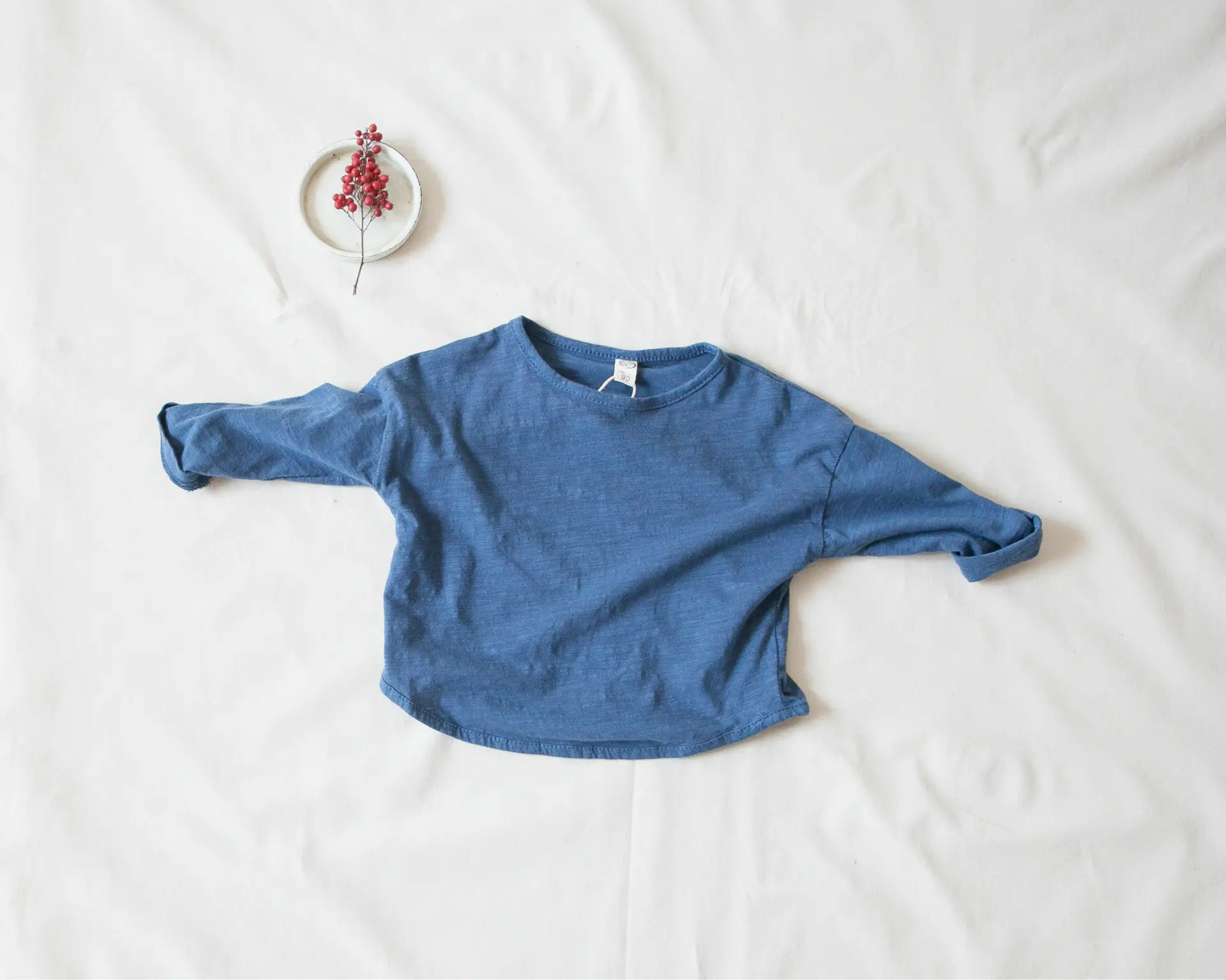 Girls Long Sleeve Cotton Top Red - Image 4