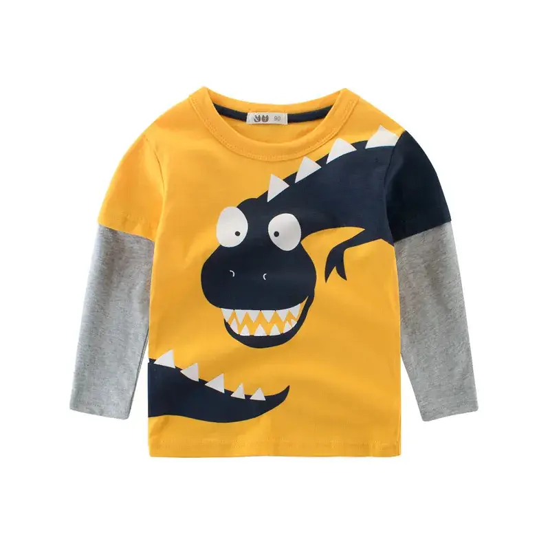 Spring Kids T-Shirt Cartoon Dinosaur Baby Long Sleeve - Image 2