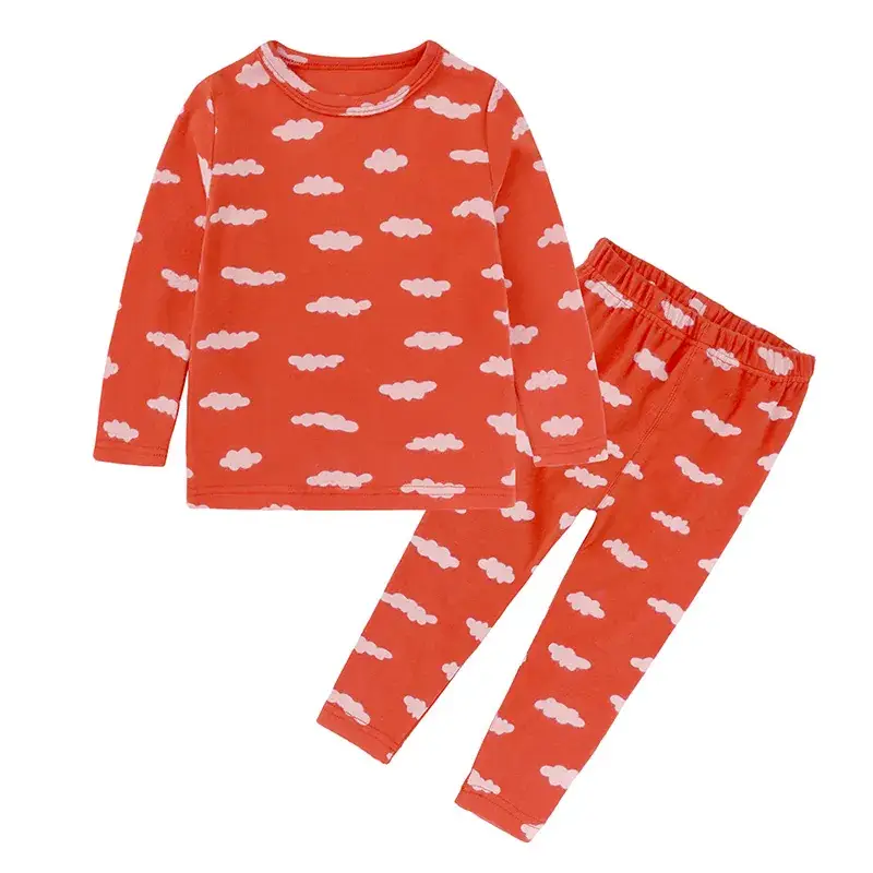 Kids Korean Style Cotton Pajama Set Beige - Image 7