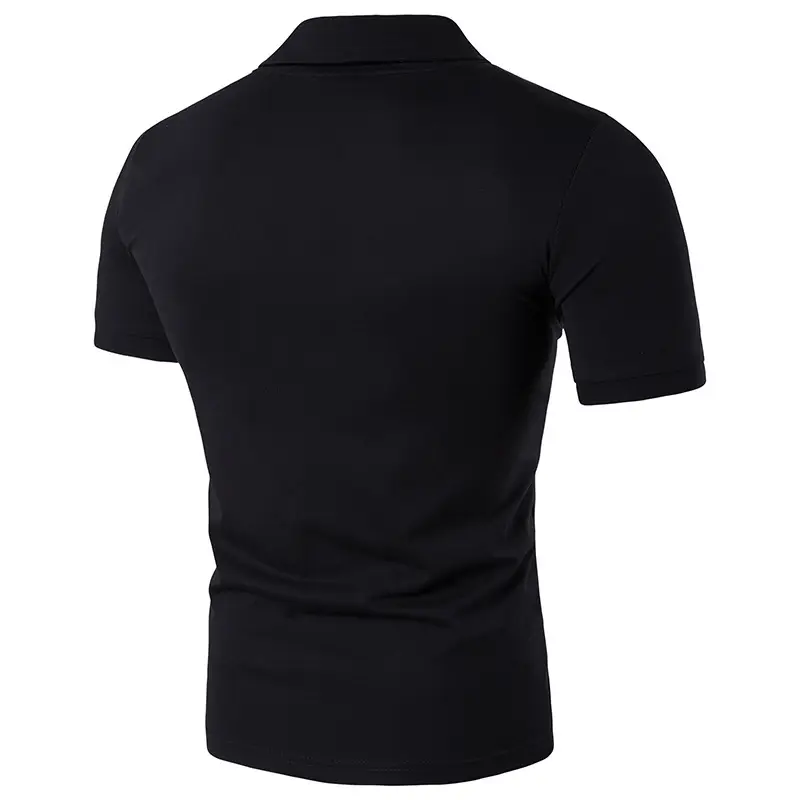 Men's White Polo T-Shirt Short Sleeve Webbing Embellishment — feature 5