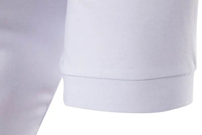 Men's White Polo T-Shirt Short Sleeve Webbing Embellishment — feature 8