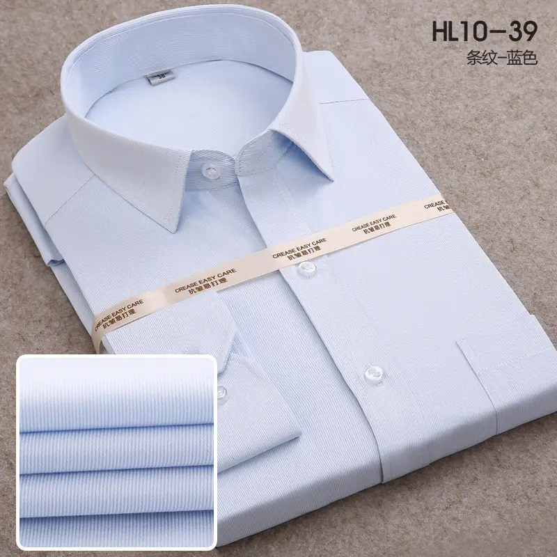 Men's Pink Slim Fit Long Sleeve Business Shirt